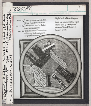 Vorschaubild Wiesbaden, Landesbibliothek: Hildegard von Bingen, Scivias, fol. 130v, Himmelsburg 